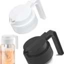 2PCS Wide Mouth Mason Jar Pour Spout Lids with Handle (Black+White)
