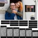 6 Pcs Mesh Cargo Net Universal Stretchable Elastic Rv Storage Netting with Adhesive Tape 4 Different Sizes Pocket Car Storage Net for Trunk Rv Boat Car Kitchen Cabinet Closet Home