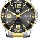 Men Watch Luminous Waterproof Classic Quartz Watch (two-tone-black)