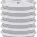 Eccliy 6 Pack Plastic Plant Saucer Heavy Duty Planter Saucers Large Plant Pot Saucers Plastic Water Trays for Indoors and Outdoors Flower Plant Plant Drip (White,16 Inch)