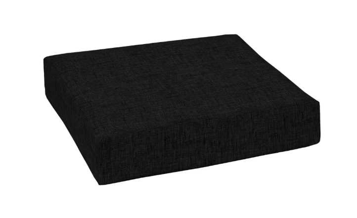 24 in. x 24 in. x 4 in.  Outdoor Chair Cushion, Black