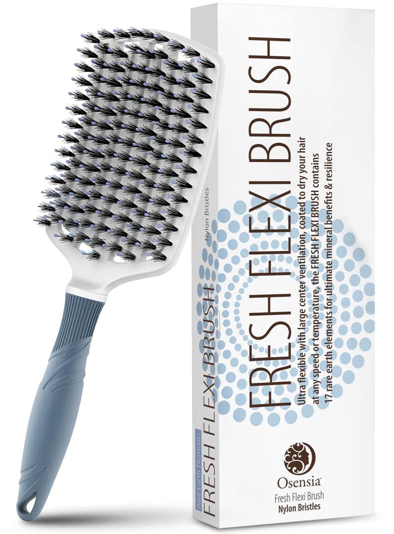 Detangling Brush - Ceramic Paddle Detangler Brush for Curly, Thick, and Straight Hair - Dry and Wet Hair Brush Quickly Detangles and Smooths hair - Hair Brushes for Women and Men (Boar + Nylon)