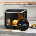 OLIXIS 4QT Air Fryer with Visible Window, 1500W Digital Touchscreen Air Fryer with 8 Presets, Auto Shut Off & Nonstick Dishwasher Safe Basket, 60-Min Timer, Max 400F, Black