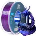 Geeetech Silk PLA Tri Color Filament 1.75mm 3D Printer Filament, Coextrusion Blue Purple Black Tri-Colors Metal-Like Shiny Silk PLA Filament, 1kg (2.2lbs) 1 Spool, Dimensional Accuracy +/- 0.02 mm