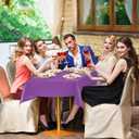 54 Inch x 200 Feet Purple Plastic Tablecloth Roll Cut to Size Disposable Table Cover with Cutter Box Plastic Table Cloth for Party, Wedding, Birthday