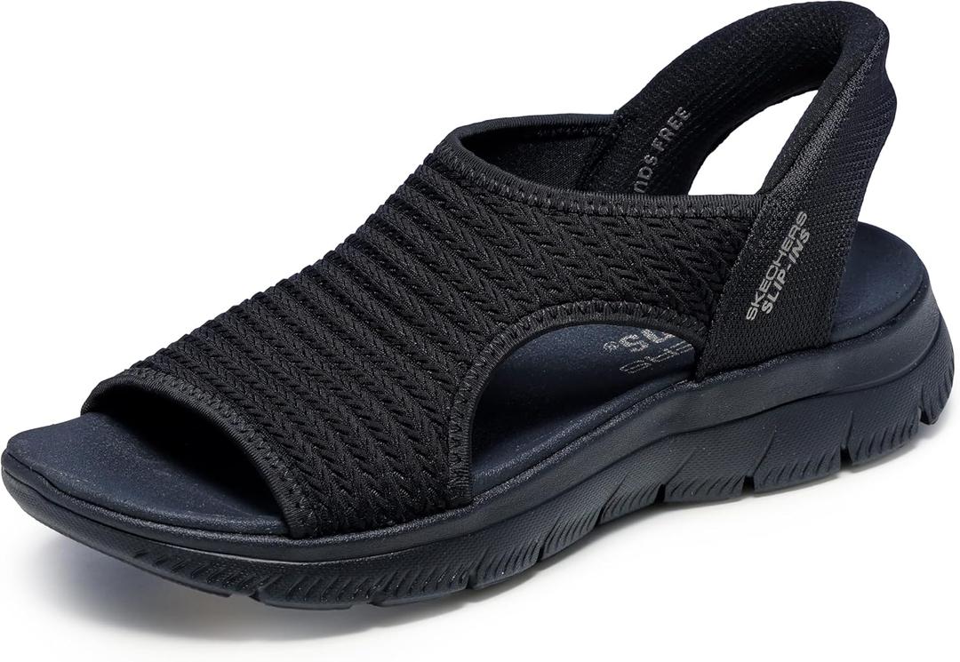 Skechers Women's Summits-Sweetly Evolved Sport Sandal (8, Black/Black)
