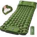POWERLIX Camping Sleeping Pad with Built in Pillow, Ultralight Camping Mattress Airpad for Outdoor Backpacking Hiking Travelling, Compact Self Inflating Camping Mat, Foot Pump to Inflate
