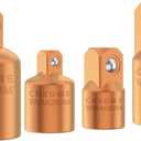 Bates- Impact Socket Adapter and Reducer Set, 4 pcs, Rose Gold, 1/2", 1/4", 3/8", Impact Socket Adapter Set, Impact Adapter Set, 1/2 to 3/8 Socket Adapter Reducer Set, 3/8 to 1/2 Socket Adapter