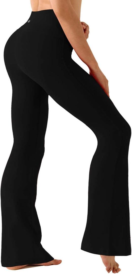 BUBBLELIME 29"/31"/33"/35"/37" 3 Styles Women's High Waist Bootcut Yoga Pants Basic/Side Pockets Tummy Control Workout Flared (Black, M)