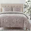 MOVE OVER 100% Cotton Duvet Cover Set King Size, Boho Paisley Bedding Set with Zipper Closure & Corner Ties, Soft Breathable Taupe Paisley Floral Duvet Cover for All Seasons