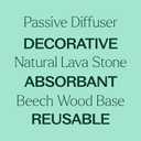 Plant Therapy Lava Rock Passive Diffuser for Essential Oils Great for Decorating at Home, Office or Car, and Gift-Giving