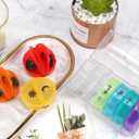 Weekly Pill Organizer 7 Day 2 Times A Day Pill Case Portable Storage Pill Box of Daily Fill Medicine Separated Pill Cases Rainbow Design