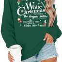 MYHALF White Christmas Sweatshirts for Women 2025 Christmas Trees Shirt Xmas Holiday Crewneck Sweaters Family Pjs Lightweight (Large, Sister Green)