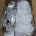 100 Sets 58mm/2.28 in Button Maker Supplies, Fesorsi Button Covers Galvanized Iron, Plastic Back Cover, Buttons Blank Paper, Plastic Clear Film, for DIY Badges, Name Tag, Clothes (with Storage Box)