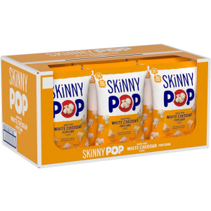 SkinnyPop Popcorn, White Cheddar, Whole Grain, Dairy-Free Snack, 4.4oz Bags (12ct)