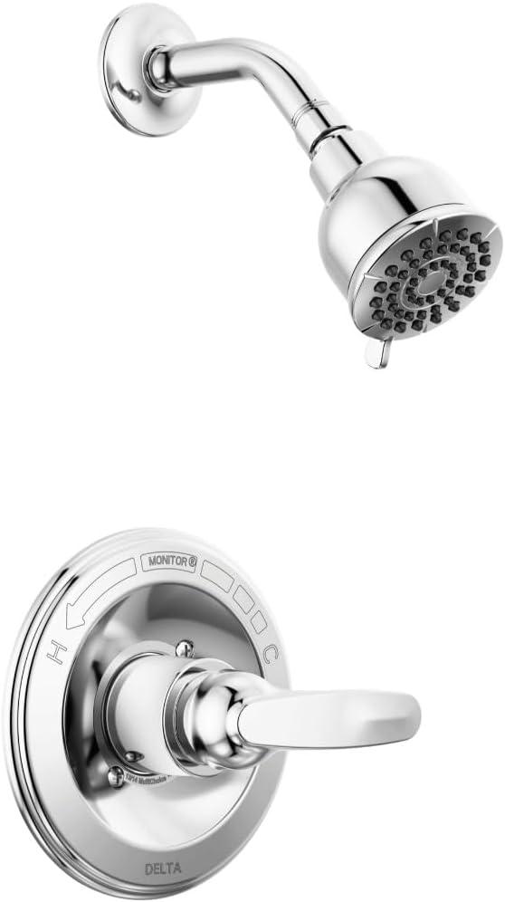 Delta Faucet Foundations 13 Series Single-Function Shower Trim Kit with Single-Spray Shower Head, Chrome BT1321 (Valve Not Included