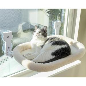 Cat Window Perch, Cat Window Hammock Soft and Comfortable Window Seat Bed with Washable Cover,Simple Install and Easy Clean Upgraded Suction Cups Hold up to 40lbs,Suitable for Window Width Over 24in