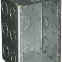 RACO 687 3-Gang Masonry Box, Nongangable, 19 Concentric KOs, Gray, 3-3/4" x 5-19/32"