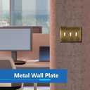 LIDER Toggle Light Switch Metal Wall Plate, Switch Cover, Corrosion Resistant, Mid-Size 3-Gang 4.88" x 6.77", LMWP-13M-AB, Steel, Plated Antique Brass, 1-Pack