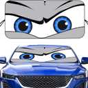Car Windshield Sun Shade, Funny Eyes Sun Visor, Wear-Resistant Black Tape, Foldable 59x27.5/63''x31.5'' (Standard)