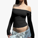 Women Y2K Long Sleeve Tops Shirt Fairy Crewneck Tight Vintage T-Shirts Casual Slim Fitted Girls Tees Streetwear XL