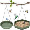 Hanging Bird BathBird Bath - Bird Feeder, 2 in 1 XL Hanging Bird Feeder & Bird Bath for Outside, Hanging Bird Baths for Outdoors
