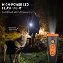 Dog Bark Deterrent Devices Ultrasonic Anti-Barking with 3X Emitters, Up to 35FT Long Range Control, Rechargeable & Portable for Safe Effective Dog Training Indoor Outdoor Use, Black