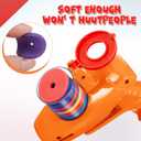 Sumind 2 Pcs Foam Disc Shooter Disc Launcher Zip Shot Shooter Blasters for Birthday Gifts Family Gatherings Games Outside Yard Activities (Orange,Purple)