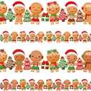 Fancy Land Christmas Border Gingerbread Man Bulletin Board Border 36ft Two Sided Winter Classroom Border Decoration
