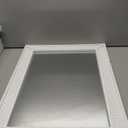 18"x24" Large Wall Mirror, White Woodgrained Frame with Silver Embossed Detail & Beveled Detail Mirror, Vertical & Horizontal Wall Hanging Mirror for Bathroom, Bedroom & Livingroom