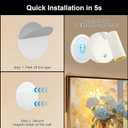 Led Spotlight Battery Operated, Wireless Spot Light for Painting Art Display on Wall with Remote, Indoor Uplight for Tree Plants, Dimmable Accent Light for Painting Frame Portrait Gallery -Ivory White (2 Pack)