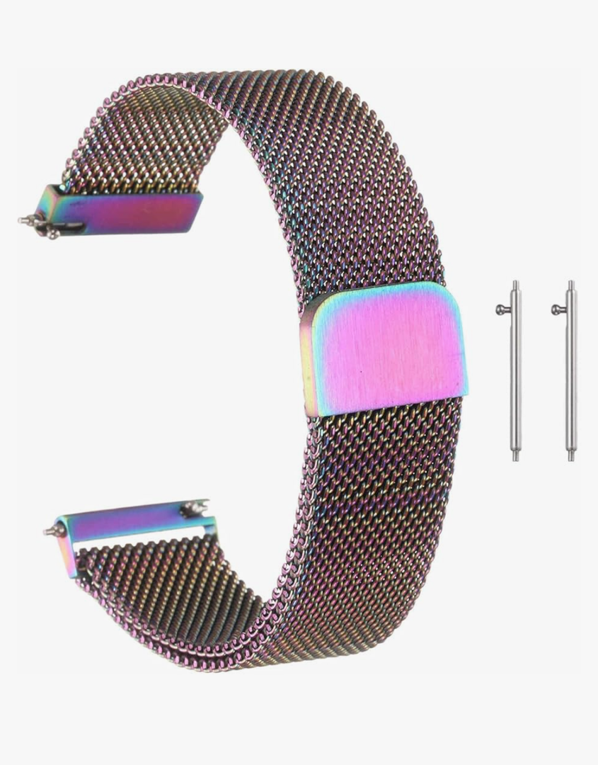 HARFINGTON Stainless Steel Mesh Watch Band Quick Release Metal Replacement Adjustable Watch Strap with Magnetic Buckle for Men Women