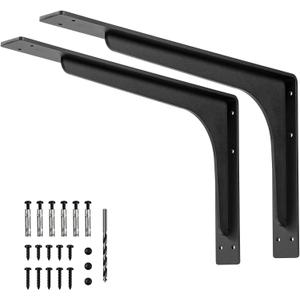 24 INCH x 14.2 INCH Shelf Brackets,L Shelf Brackets,Vertical Angle, Premium Alloy Metal Heavy Duty Shelf Bracket, high Strength Mounting Hardware Included, Corner Brace Joint,Pack of 2.