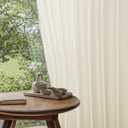Pinch Pleated Curtains 2 Panels, Linen Textured Semi Sheer Curtain 84 Inches Long Back Tab Light Filtering Voile Window Drapes for Living Room, Bedroom and Farmhouse, 40 Inch x 84 Inch Ivory