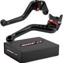 RIDE IT FOREVER Short Brake Clutch Levers for CBR500R/CB500F/X 2013-2021,GROM 2014-2025,CBR250R 2011-2013,CBR300R CB300F/FA 2014-2022,CB400F/CB400R 2013-2020-Black