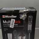 Mueller Multistick 5-in-1 Immersion Blender Handheld, 12 Speed Hand Mixer - Turbo Boost, Heaviest Duty Copper Motor, Titanium Blades Hand Blender, Milk Frother Wand, Whisk, Beaker, Chopper, Grey (Gray)