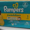 Pampers Swaddlers Diapers, Size 1 (8-14 lbs), 96 Count, Absorbent, Keeps Baby Dry and Comfortable, Skin Safe Disposable Baby Diaper
