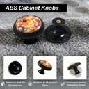 2 x 4 Pack Spring Bunny with Easter Eggs and Floral Cabinet Knobs Round Drawer Pulls Black Dresser Knob Cupboard Door Handles Hardware for Kitchen Bathroom Cabinets