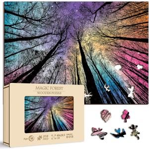 Hard Impossible Wooden Puzzles for Adults 210 Piece, Challenging Difficult Wood Puzzles for Adults, Colorful Gradient Puzzle for Adult