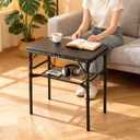 Folding TV Trays Foldable Dinner Tray Table Adjustable Height Food Snack Eating Couch Side Table Study Aluminum Portable Sofa Tray End Table for Outdoor Indoor Camp Pinic Bed Couch Living Room(Black)