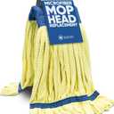 Commercial Mop Head Replacement 1 Pack Large Yellow Microfiber Tube Mop (18 oz.) | Industrial Wet Mops | Washable Refill, Reusable, Heavy Duty, Looped End Mopheads | Hardwood, Concrete