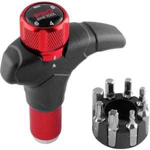 PRO BIKE TOOL Adjustable T Torque Wrench - 4, 5 and 6 Newton Meters - Quality Bicycle Maintenance Tool for Road & Mountain Bikes - 1/4 Inch Hex Driver Torque Wrench for Home & Roadside Repair (Red)