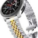 Niziruoup Watch Band Metal Stainless Steel Strap 20mm 22mm Jubilee Quick Release Premium Polished Brushed Flexible Metal Watch Bracelet Strap Men Replacement Band for Rolex/Omega Swatch/Seiko (Two-Tone Silver Gold)