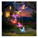Mom Grandma Nana Gifts for Mothers Day, Birthday Gardening Gifts for Women Wife Sister, Winzwon Solar Lights Outdoor Wind Chimes for Outside Garden Yard Patio Porch Decor Butterfly Decorations