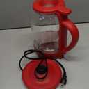 OVENTE Electric Kettle with 1.5L Borosilicate Glass, 1500W Fast Boiling Water Heater for Coffee or Tea, Easy to Fill Lid, Auto Shut-Off, Boil-Dry Protection & Stainless Steel Filter, Red KG516R