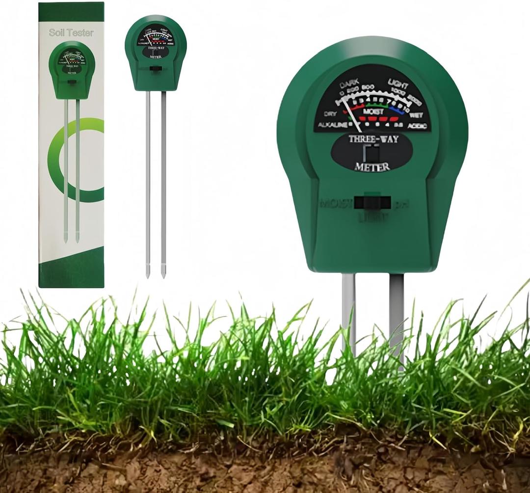 Soil Moisture Meter3-in-1 Illumination DetectionpH ValueHumidity Multifunctional Soil ph TesterGreat for Garden, Lawn, Farm, Indoor & Outdoor UseSoil Test kitNo Battery Required