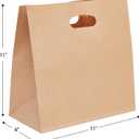 PAICUIKE 50 Pcs 11x6x11 Die Cut Tote Brown Paper Bags with Handle Bulk, Kraft Paper Grocery/Takeout Bags for Restaurant, Bakery, Retail