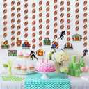 12 Pack Football Garland Banner Football Party Hanging Decorations Sports Paper Garland Game Time Touch Down Hanging Swirls for Birthday Classroom Tailgate Shower Party Decor Supplies