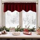 Deconovo Red Valances for Living Room, Kitchen, Burgundy Valances for Small Windows, Blackout Valances for Bedroom (42x18 Inch, Maroon Red, 1 Drape)