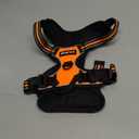 Eagloo Dog Harness Medium Sized Dog, No Pull Service Vest with Reflective Strips and Control Handle, Adjustable and Comfortable for Walking, No Choke Pet Harness with 2 Metal Rings, Orange, Medium